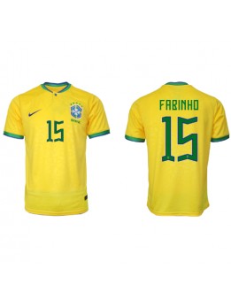 Brasilien Fabinho #15 Replika Hemmakläder VM 2022 Kortärmad